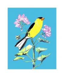 Artwork - American Goldfinch and Geranium