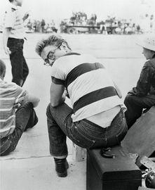 Artwork - James Dean Sitting at Car Rally