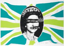 Artwork - God Save The Queen (Green & Blue)