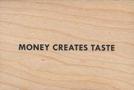 Money Creates Taste Wooden Postcard