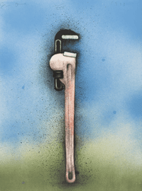 Big Red Wrench in a Landscape