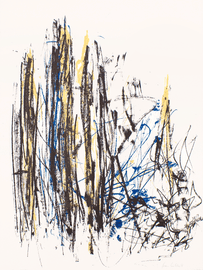 Artwork - Arbres (Black, Yellow, and Blue)