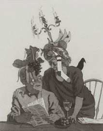 Artwork - Newspaper Couple