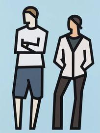 Artwork - Standing Couples - Tom and Imogen