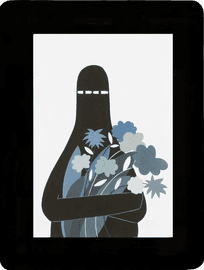 Artwork - LUV with Gray Flowers (Framed)