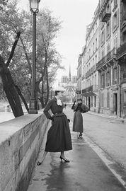 Artwork - Dior, Two Models in Vivante Line, 1953