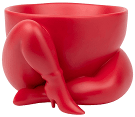 A High Heeled Two Legged Planter (Red)