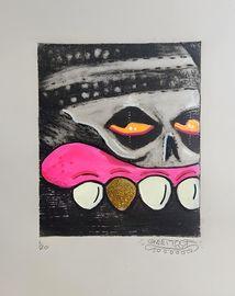 Artwork - Skull Etching (Orange Eyes)