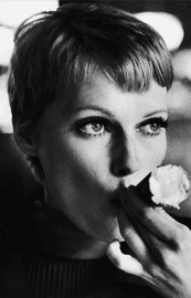 Mia Farrow Eating Ice Cream