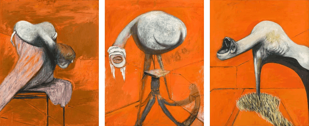 Francis Bacon, ‘Three Studies for Figures at the Base of a Crucifixion’, 2025, Print, Diasec-mounted Giclée prints on aluminium composite panels, HENI,