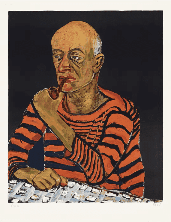 Alice Neel, ‘John (Man with Pipe)’, 1980, Print, Color lithograph on paper, null, Numbered