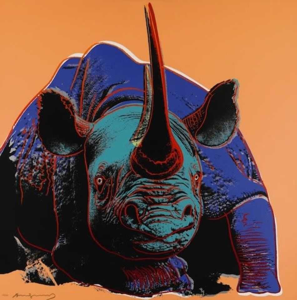 Andy Warhol, ‘Black Rhinoceros (FS II.301)’, 1983, Print, Screenprint on Arches Aquarelle (Cold Pressed) paper, null, Numbered
