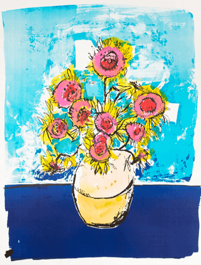 Anthony Lister, ‘Marilyn Van Gogh Sun Flowers HPM (Blue Edition)’, 2018, Print, Lithograph, null, Numbered