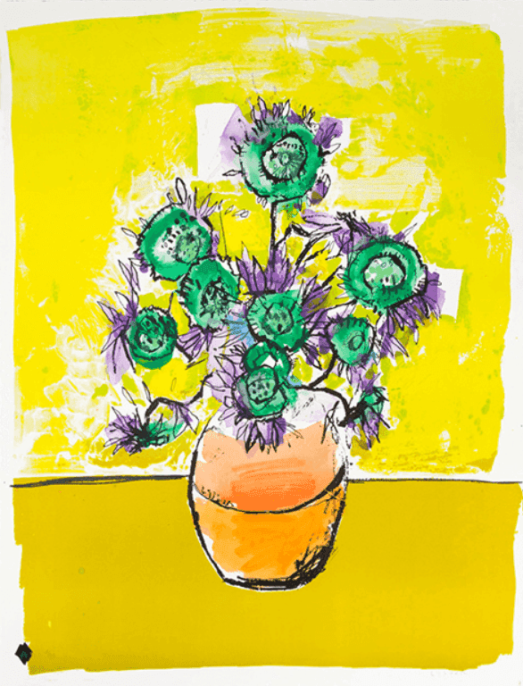 Anthony Lister, ‘Marilyn Van Gogh Sun Flowers HPM (Yellow Edition)’, 2018, Print, Lithograph, null, Numbered
