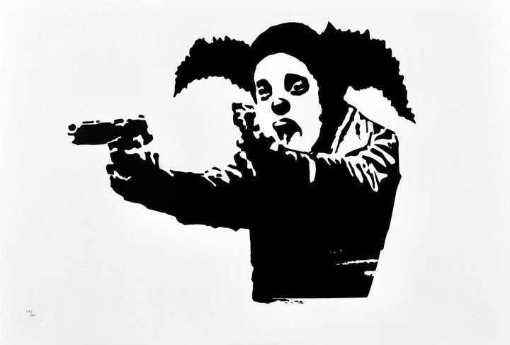Banksy, ‘Clown’, 2022, Print, One layered hand pulled gloss acrylic Screen Print. Printed on JPP textured Somerset 300 gsm with Hand-torn edges, null,