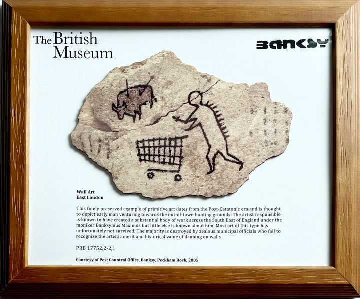 Banksy, ‘Peckham Rock (Framed)’, 2018, Collectible, Wooden postcard featuring the Banksy Peckham Rock., null, Framed