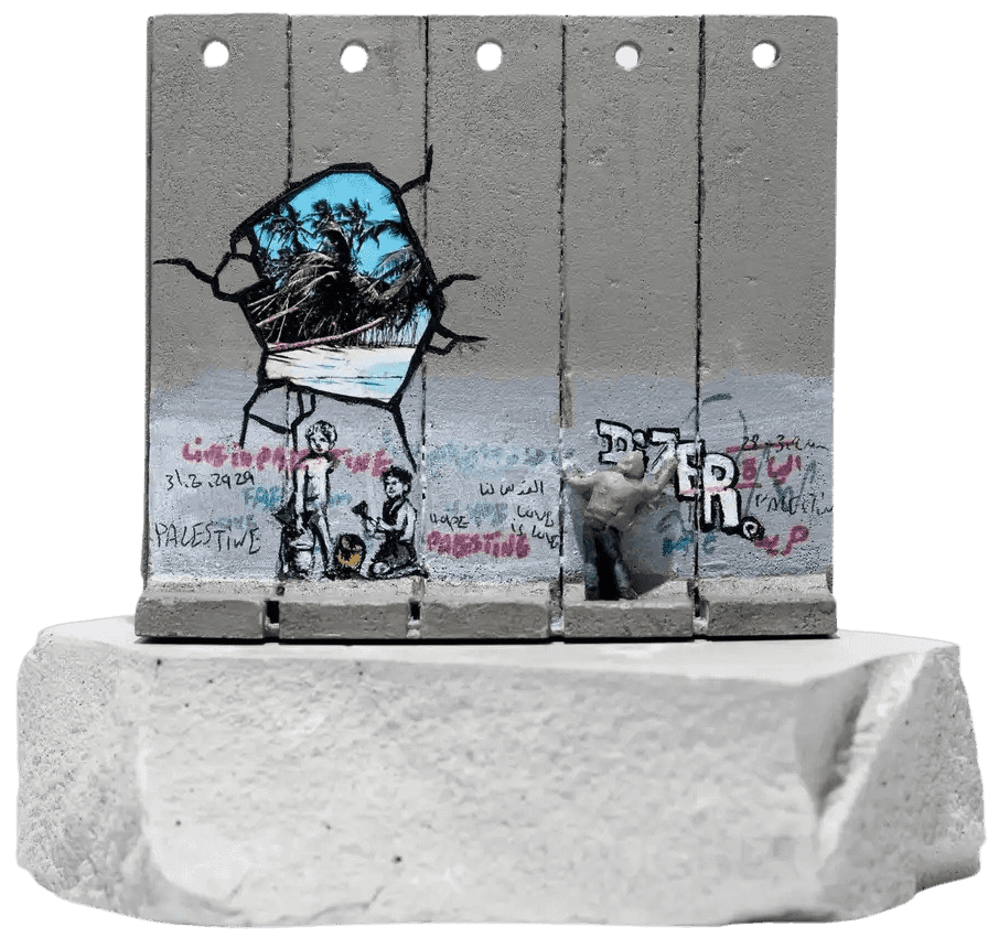 Banksy, ‘Souvenir Wall Five Part Large (Beach)’, 2019, Sculpture, Hand-painted resin sculpture with West Bank Separation Wall base, Walled Off Hotel, Handfinished