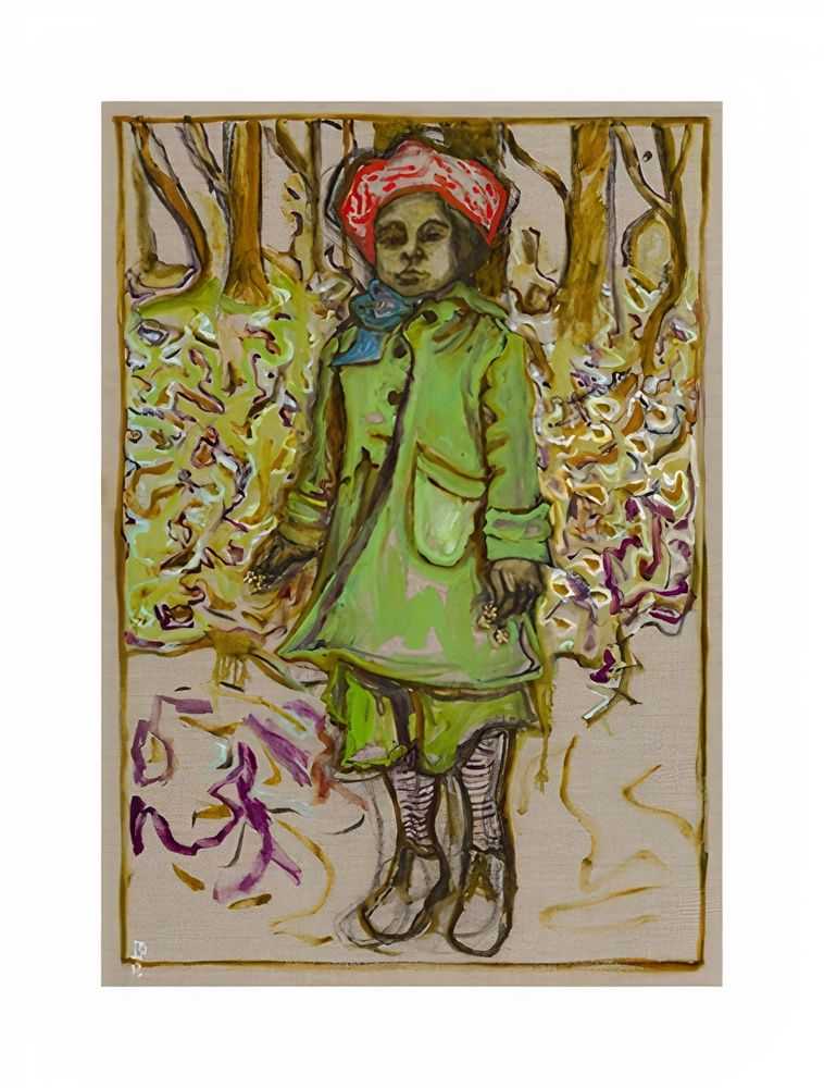 Billy Childish, ‘Girl Stood With Flowers’, 18-09-2013, Print, Archival reproduction print on heavy matt stock, L-13 Light Industrial Workshop, Numbered