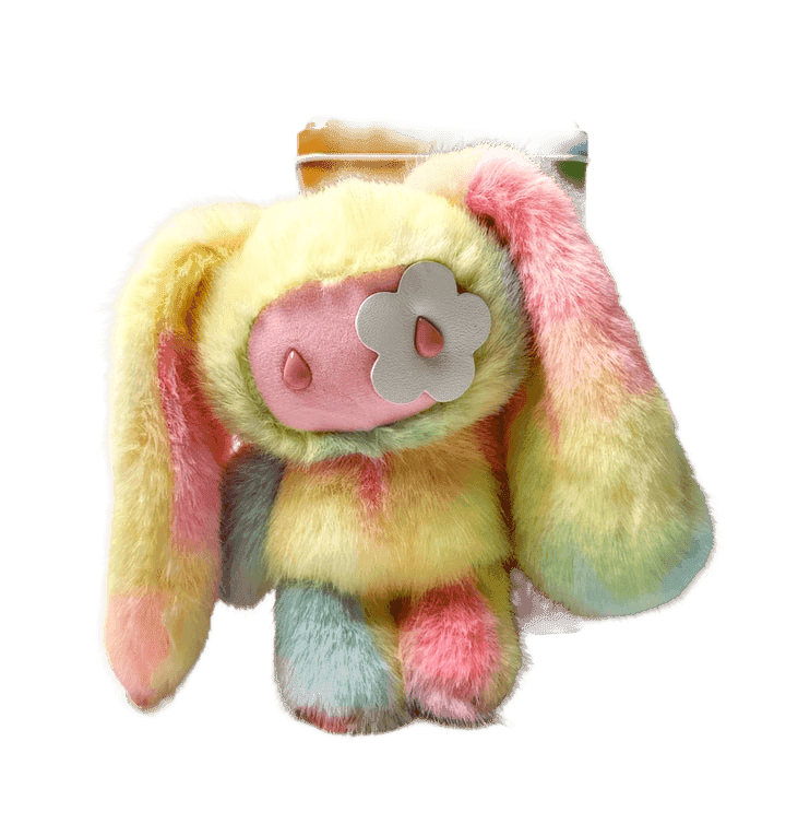 CJ Hendry, ‘Rainbow JUJU - Boo’, 2026, Sculpture, Various plush Materials, Leather flower eye, Polyester filling, Metal clasp. Metal rainbow tin and fold out "map" poster + stickers. , null,