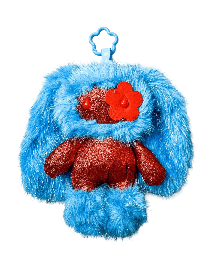 CJ Hendry, ‘Sparkle JUJU - Boo’, 2026, Sculpture, Various plush Materials, Leather flower eye, Polyester filling, Metal clasp. Metal rainbow tin and fold out "map" poster + stickers. , null,