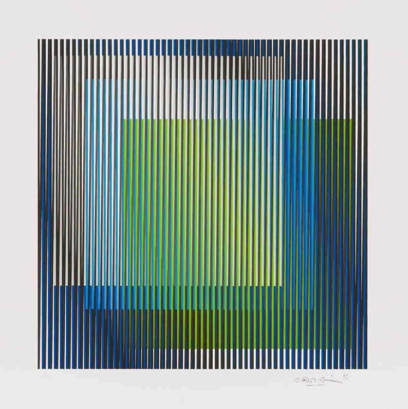 Carlos Cruz-Diez, ‘Induction Chromatique à Double Fréquence Fanal-Basel II’, 2019, Print, Sérigraphie sur papier, null,