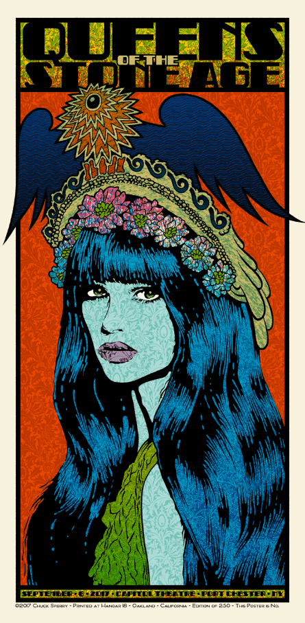Chuck Sperry, ‘Queens of the Stone Age, Capitol Theatre, Port Chester NY (First Edition)’, 2017, Print, 7 colors on cream paper, null, Numbered