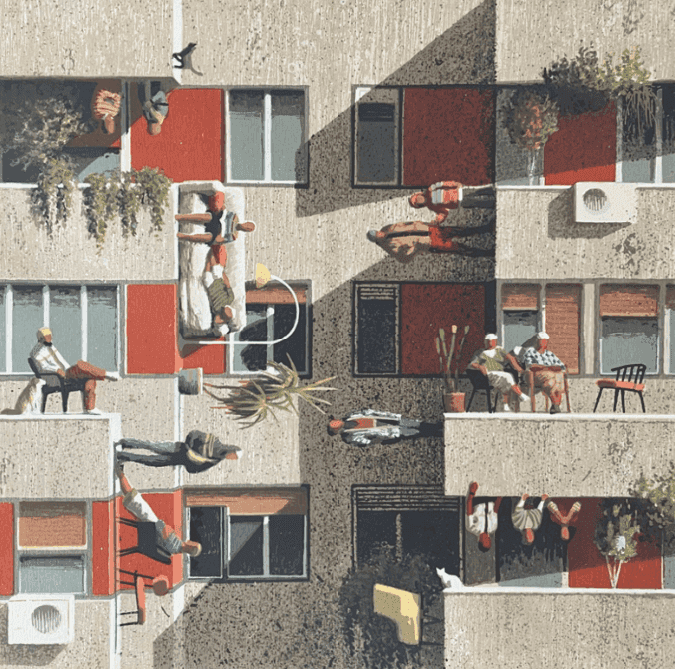 Cinta Vidal, ‘Community’, 2024, Print, Screenprint on wood panel, with hand painted details, Varsi Lab,