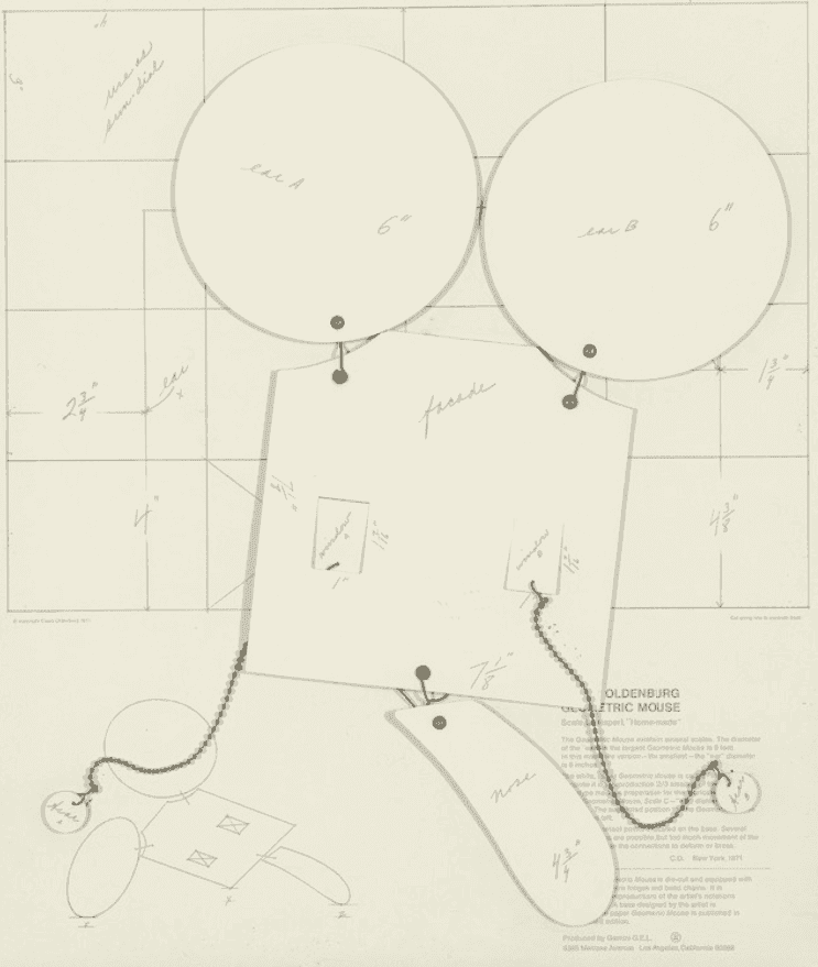 Claes Oldenburg, ‘Geometric Mouse, Scale D (Paper)’, 1971, Print, Offset lithograph on wove paper laminated to five cardboard elements with die-cut, stainless steel chain and wire and nickel-plated fasteners, Gemini G.E.L.,