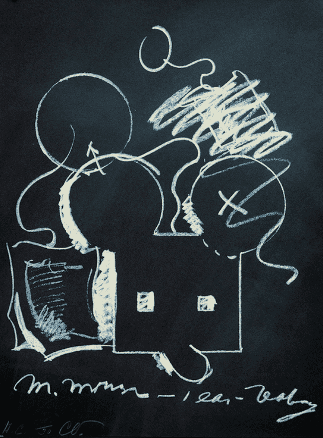 Claes Oldenburg, ‘M. Mouse (With) 1 Ear (Equals) Tea Bag’, 1973, Print, Screenprint and lithograph in colours on BFK Rives paper, Experiments in Art and Technology, Numbered