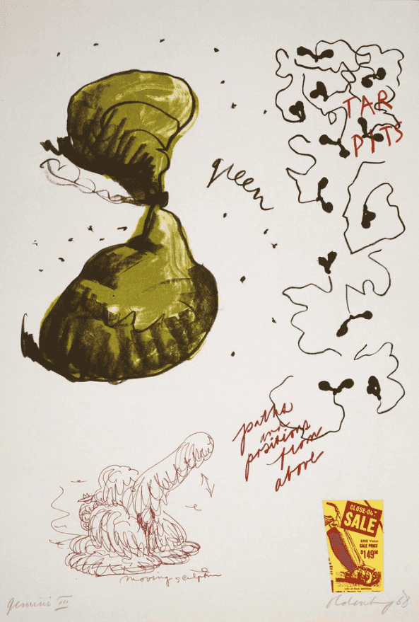 Claes Oldenburg, ‘Notes (Tar Pits)’, 1968, Print, 6 color lithograph/embossing, Gemini G.E.L.,