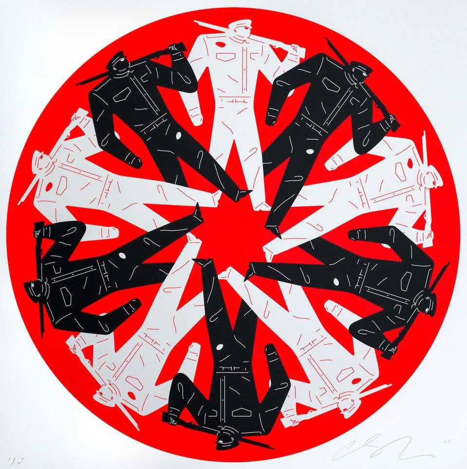Cleon Peterson, ‘Let's Start A War (Red)’, 28-08-2018, Print, Hand pulled screenprint printed on 290gsm Coventry Rag paper with deckled edges, Self-released, Numbered