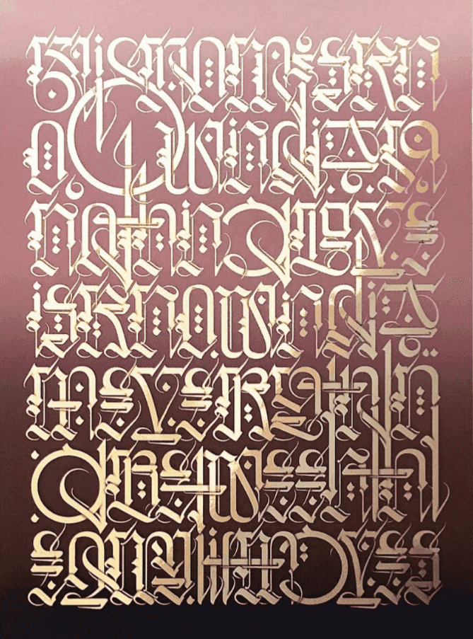 Cryptik, ‘Dreamland’, 2021, Print, 4 color hand pulled split fountain silkscreen, printed on archival gold foil paper, null, Numbered, Dated