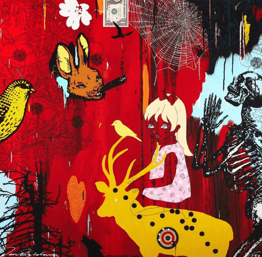 Dan Baldwin, ‘Apocalypse Wow’, 2007, Print, Giclee print with collage and bullet holes in colours, null, Numbered