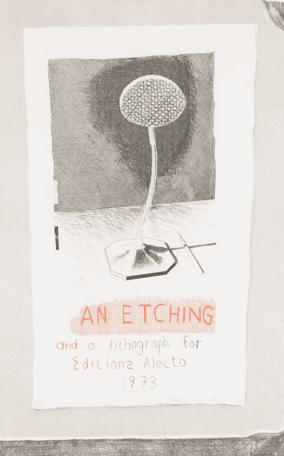 David Hockney, ‘An Etching And A Lithograph For Editions Alecto’, 1973, Print, Etching, aquatint and lithograph in colours, on J. Green waterleaf paper, null, Numbered