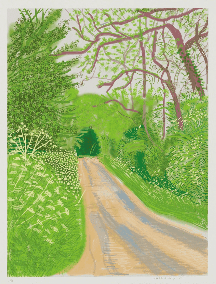 David Hockney, ‘The Arrival Of Spring In Woldgate East Yorkshire 16th May 2011’, 2011, Print, iPad drawing in colours on wove paper, null, Numbered
