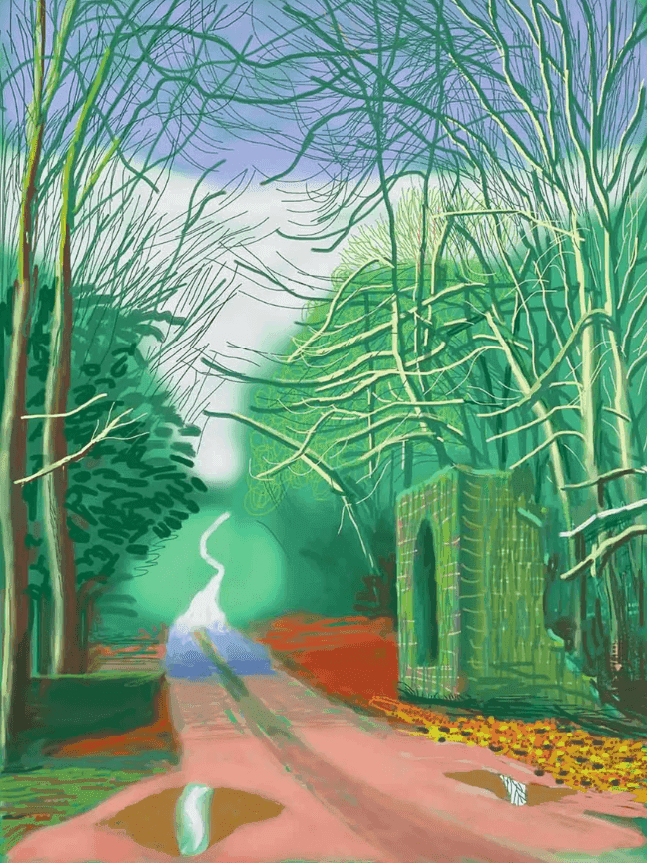 David Hockney, ‘The Arrival Of Spring In Woldgate East Yorkshire 19th February 2011’, 2011, Print, iPad drawing in colours on wove paper, null, Numbered