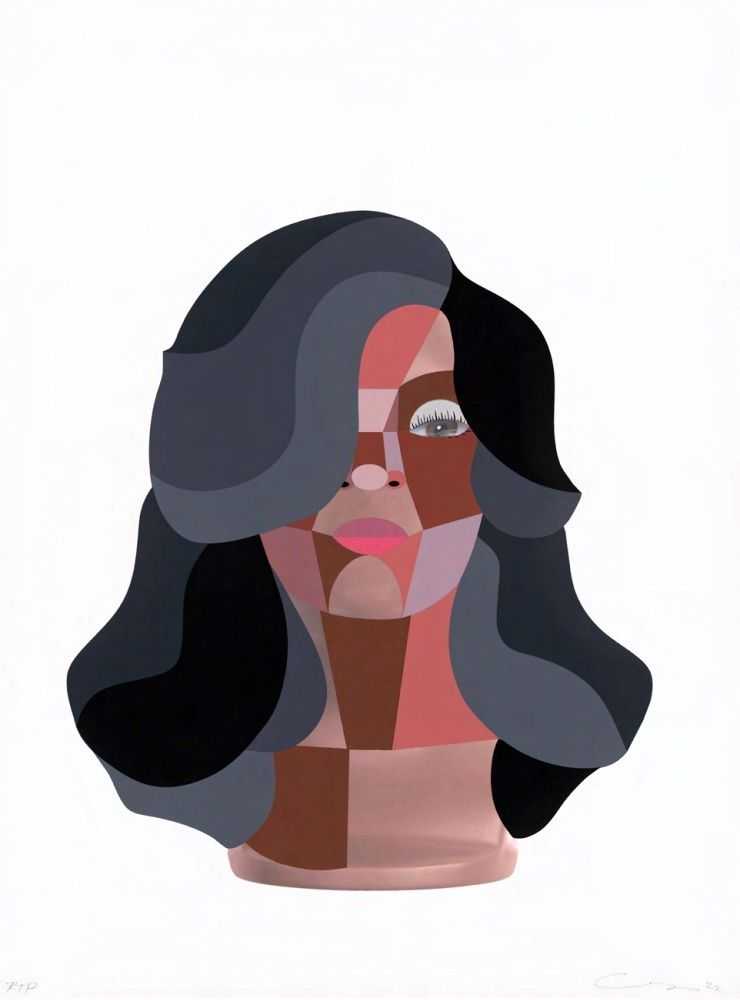 Derrick Adams, ‘Style Variation 3 (Loose Wave)’, 04-10-2022, Print, screenprint, archival inkjet, acrylic gloss varnish, Tandem Press, Numbered
