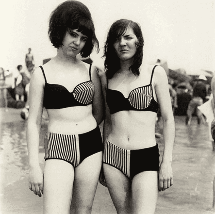Diane Arbus, ‘Two Girls in Matching Bathing Suits, Coney Island, NY’, 1971, Print, Gelatin silver print, null, Numbered, Dated