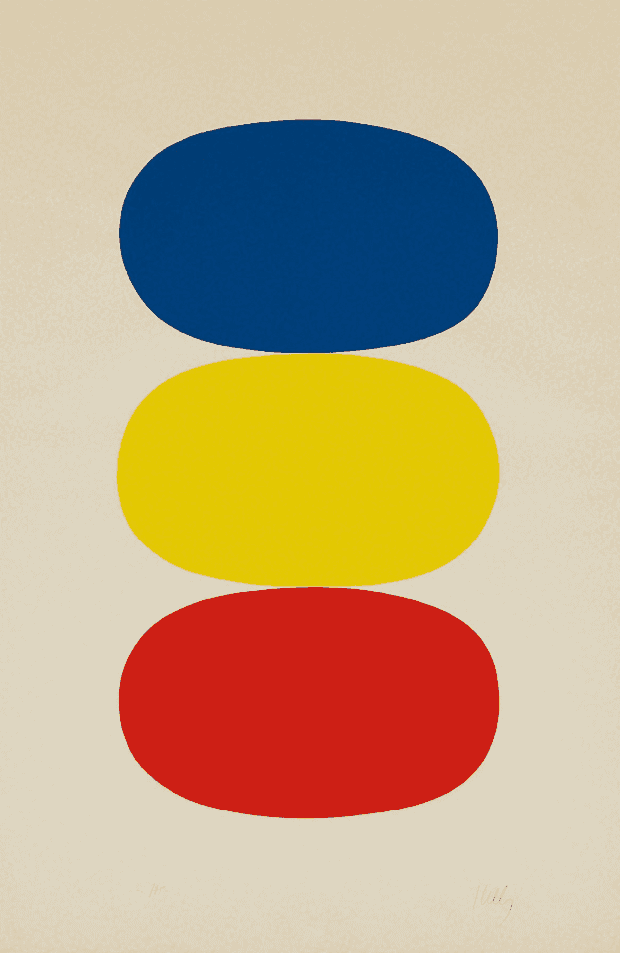 Ellsworth Kelly, ‘Blue and Yellow and Red-Orange’, 1965, Print, Lithograph in colors, on Rives BFK paper, with full margins, Galerie Maeght, Numbered