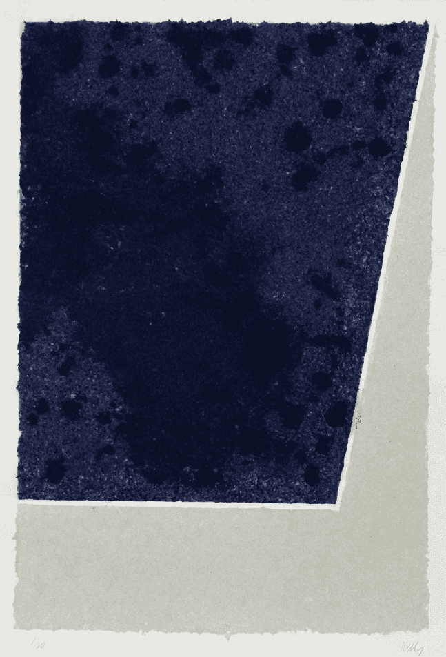 Ellsworth Kelly, ‘Colord Paper Image X (Blue and Gray)’, 1976, Print, Colored and pressed paper pulp, null, Numbered