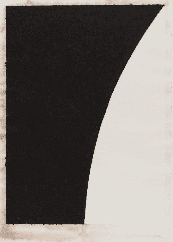 Ellsworth Kelly, ‘Colored Paper Image VI (White Curve with Black II)’, 1976, Print, Colored and pressed paper pulp, Tyler Graphics Ltd., Numbered