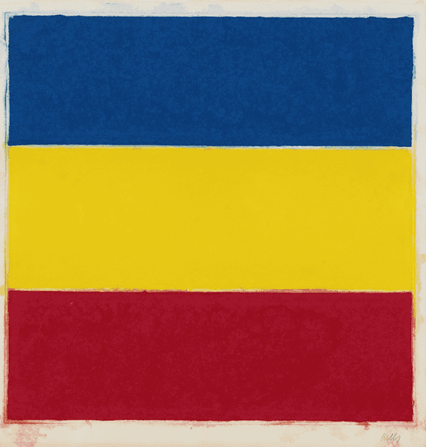 Ellsworth Kelly, ‘Colored Paper Image XVI (Blue, Yellow, Red)’, 1976, Print, Colored and pressed pulp paper, null, Numbered
