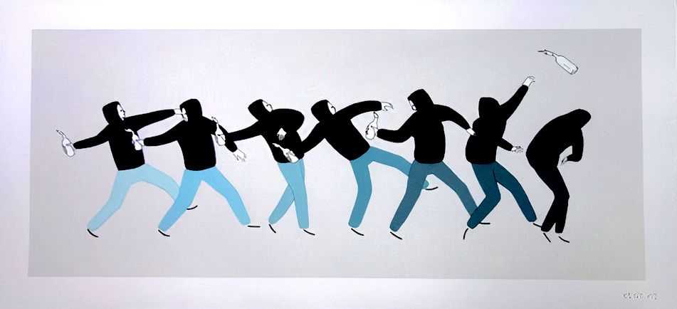 Escif, ‘Coreographies (Blue)’, 21-12-2014, Print, 9 colour hand pulled screenprint on Somerset Velvet White 300gsm, Pictures On Walls, Numbered