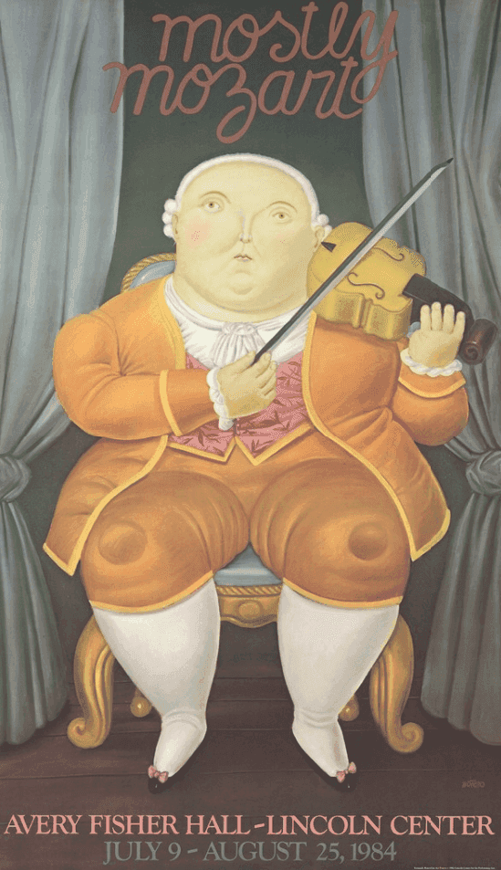 Fernando Botero, ‘Mostly Mozart’, 1984, Print, Offset Lithograph, Lincoln Center,