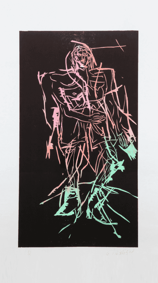 Georg Baselitz, ‘Shepherd (Remix)’, 2008, Print, Colour woodcut on different colored primed Japan paper., Atelier Till Varclas, Numbered, Dated