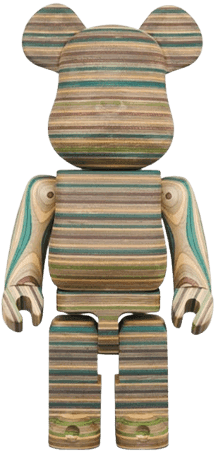 Haroshi, ‘Bearbrick Karimoku (Special Colourway 400%)’, 2020, Sculpture, Repurposed skate deck maple wood multiple, Medicom Toy,
