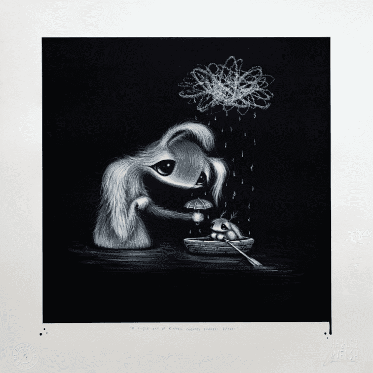 Hayley Welsh, ‘A Single Act Of Kindness Creates Endless Ripples (Hand-Finished)’, 2024, Print, Etching on 330 gsm fine art paper, Graffiti Prints, Handfinished