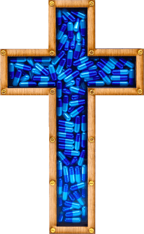 Imbue, ‘Drug Lord (Blue Sky)’, 2020, Sculpture, Oak front, blue tinted perspex with brass nuts & bolts, Imbue Source, Numbered