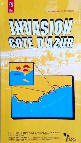 Invader, ‘Invasion Cote d'Azur Map’, 2007, Book, Offset lithograph. Map of the French Riviera invasion by Space Invader., null,