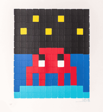 Invader, ‘Space One (Red)’, 2013, Print, 6 colours screenprint somerset satin white 300gsm paper, (foil white eyes) and embossed, Pictures on Walls, Numbered, Dated